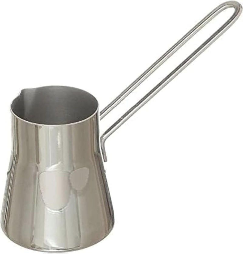 Turkish Coffee Pot Stainless Steel 320ml (10/18) Long Comfortable Handle Suitable for 4 Cups Turkish Coffee (320)